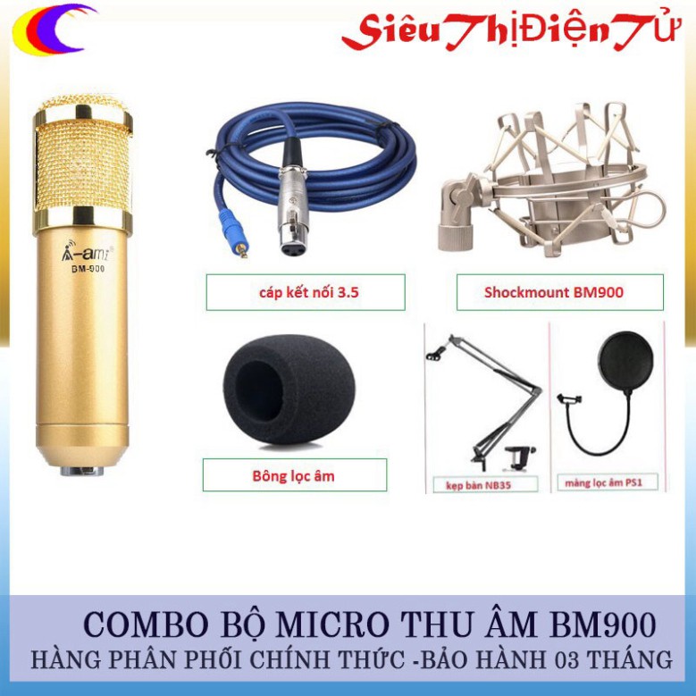 Combo Micro thu âm A-Ami BM900 và lọc với chân ♥️♥️