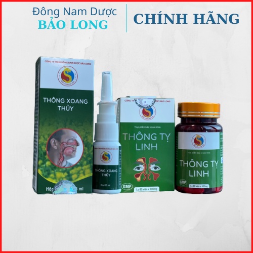 Combo hỗ trợ điều trị xoang Bảo Long - Xit xoang và viên uống xoang