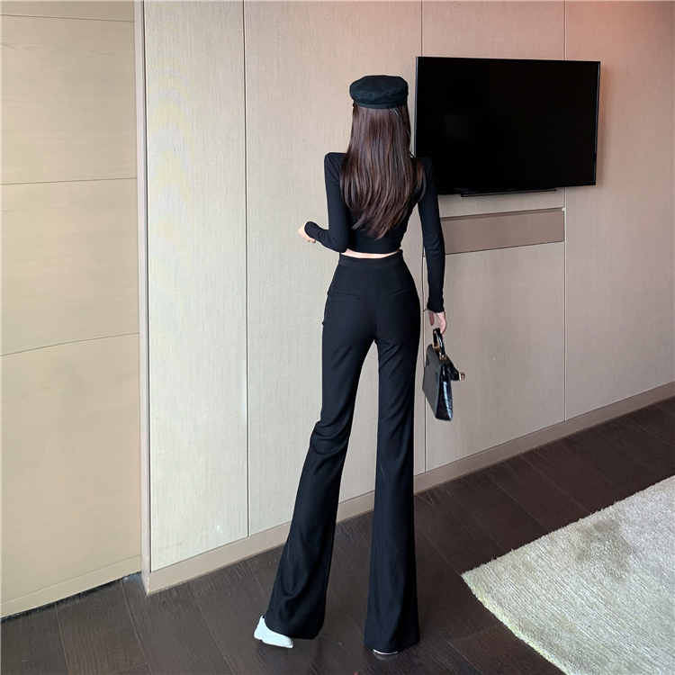 Quần Dài Lưng Cao Thiết Kế Xẻ Phong Cách Hàn Quốc | BigBuy360 - bigbuy360.vn