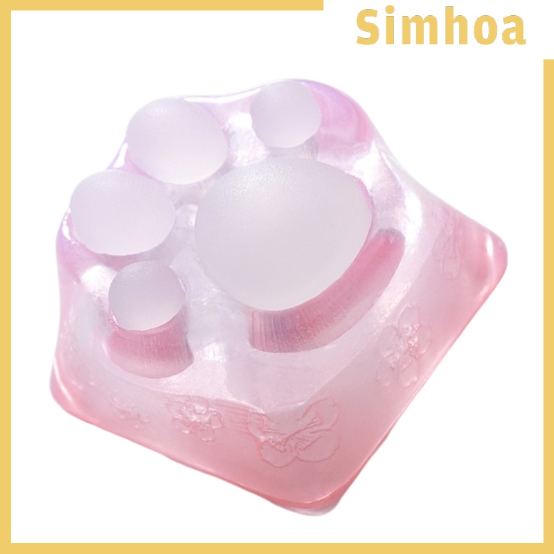 [SIMHOA] Clear Resin Cat Paw Mechanical Keyboard Keycap Pad for Cherry MX DIY