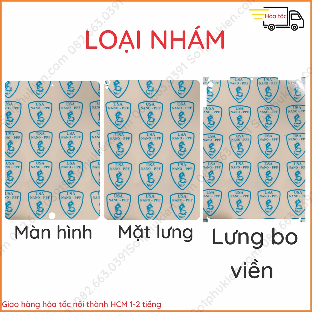 Dán PPF bóng, nhám cho iPad Pro 10.5 inch màn hình, mặt lưng, full lưng viền siêu bảo vệ