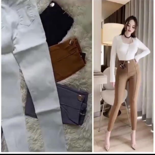 {GIÁ BUÔN SỈ} QUẦN BÒ GIẤY GÂN TRƯỚC CẠP CAO TÔN DÁNG