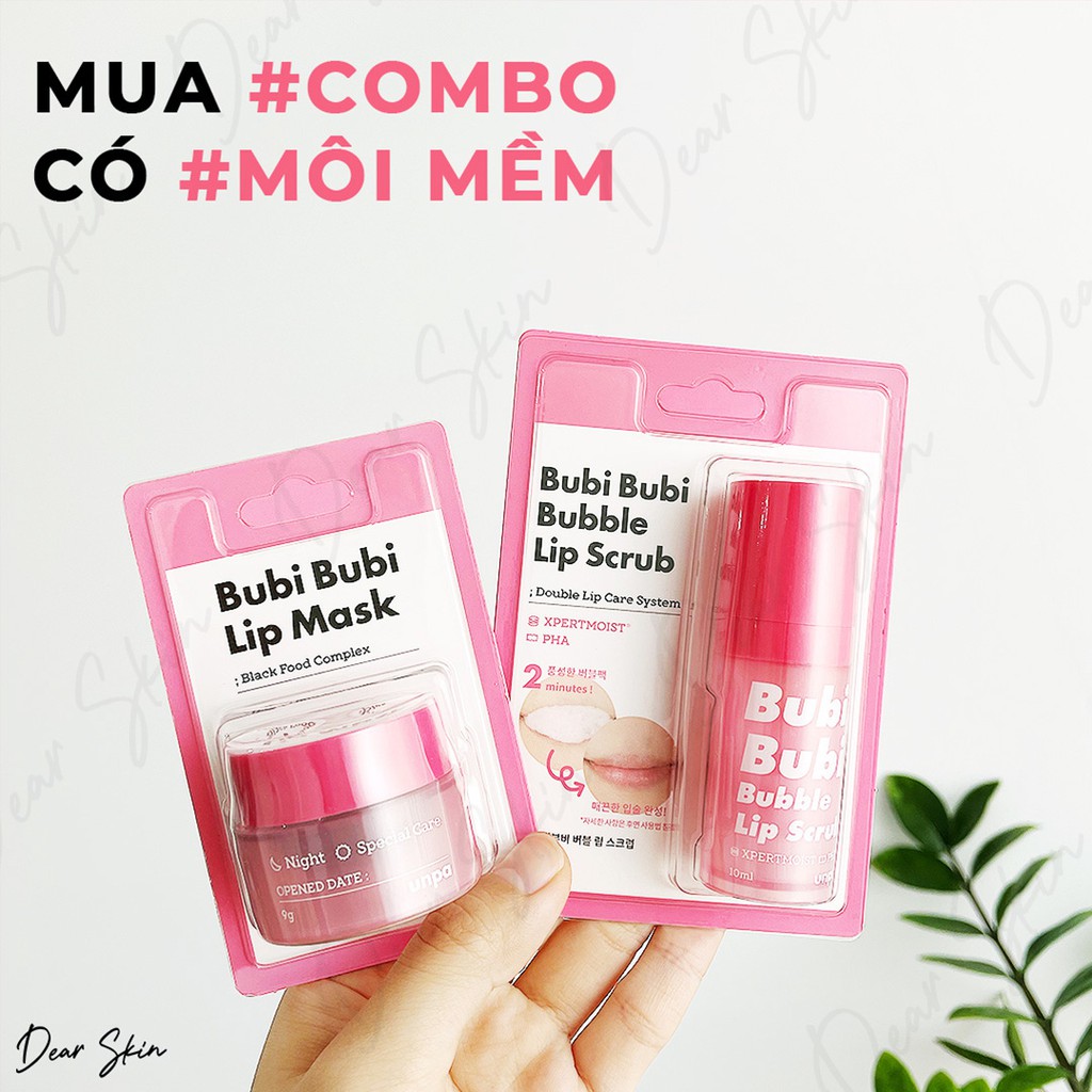 [COMBO 2SP] Bubi Bubi Scrub và Lip Mask - Tẩy tế bào chết môi và mặt nạ ủ môi trong 1 combo by Unpa | BigBuy360 - bigbuy360.vn