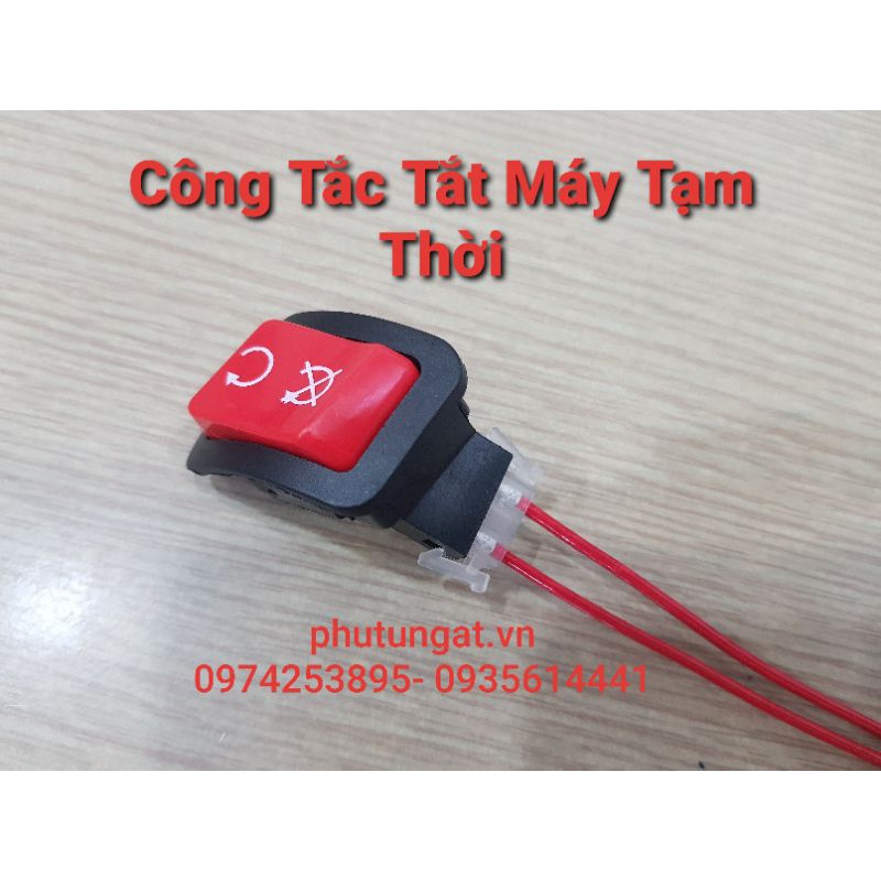 Nút Đỏ Tắt Máy Tạm Thời Kèm Giắc Nối Dây Điện bấm sẵn như hình