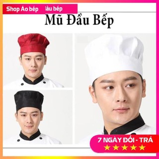 MŨ ĐẦU BẾP【gửi hàng nhanh】NAM NỮ 3 MÀU TRẮNG, ĐEN, MŨ LÀM BẾP QUÁN ĂN, NHÀ HÀNG, KHÁCH SẠN CHUYÊN NGHIỆP