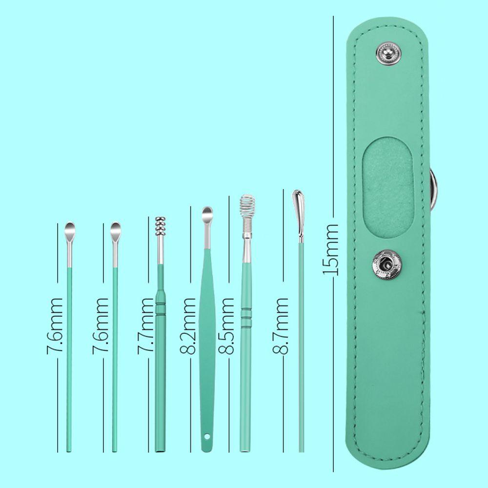 Bộ 6 Dụng Cụ Vệ Sinh Tai Kèm Móc Khóa Bằng Da Tiện Dụng