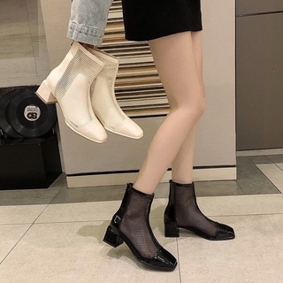 Boot lưới da bóng khóa sau quảng châu