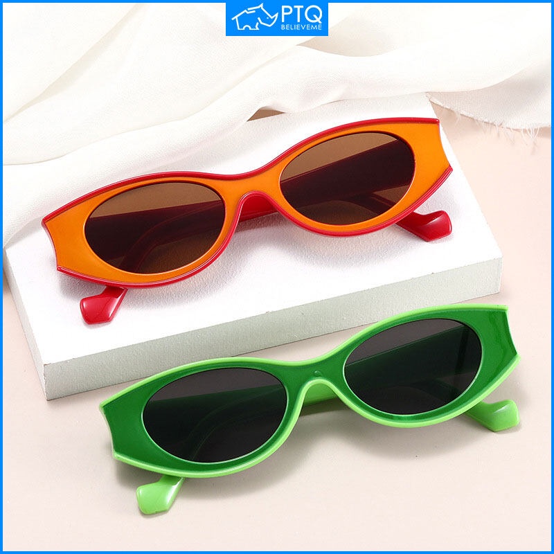 Kính Mát Gọng Oval Họa Tiết Chấm Bi Phong Cách Retro Thời Trang