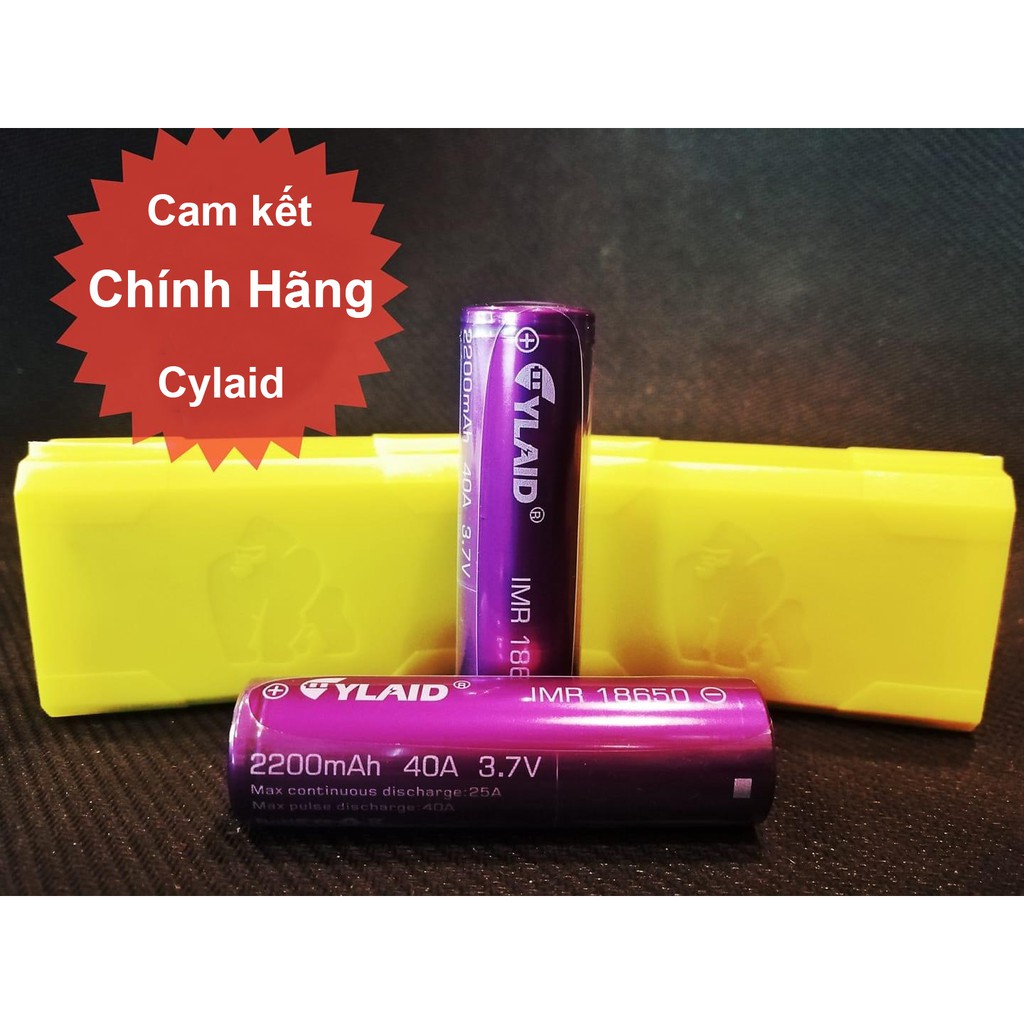 Pin sạc Cylaid Tím 18650 2200mah Xả 40A. Có QR code chính hãng(1 viên)