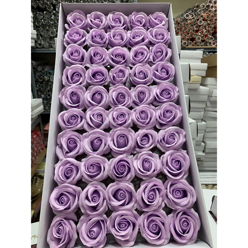 Hoa sáp 4 lớp (HCM) loại 1 - hộp 50 bông sỉ hoa hồng sáp thơm cao cấp TpHCM