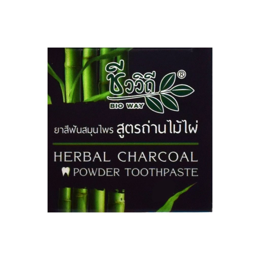 Kem đánh răng, kem trắng răng thảo mộc than tre Bio Way Herbal Charcoal 25gr - Hơi thở thơm mát- Ngăn ngừa mảng bám