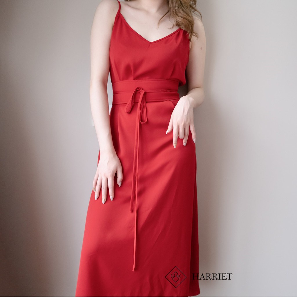 Váy dây đỏ dáng suông Mimi Harriet