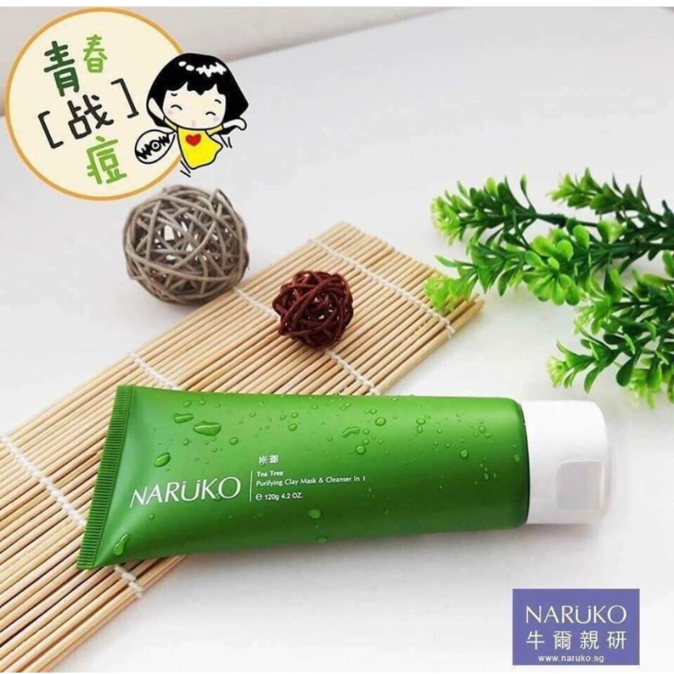 Sữa Rửa Mặt Bùn Trà Naruko Tea Tree Purifying Caly Mask &amp; Cleanser 120g