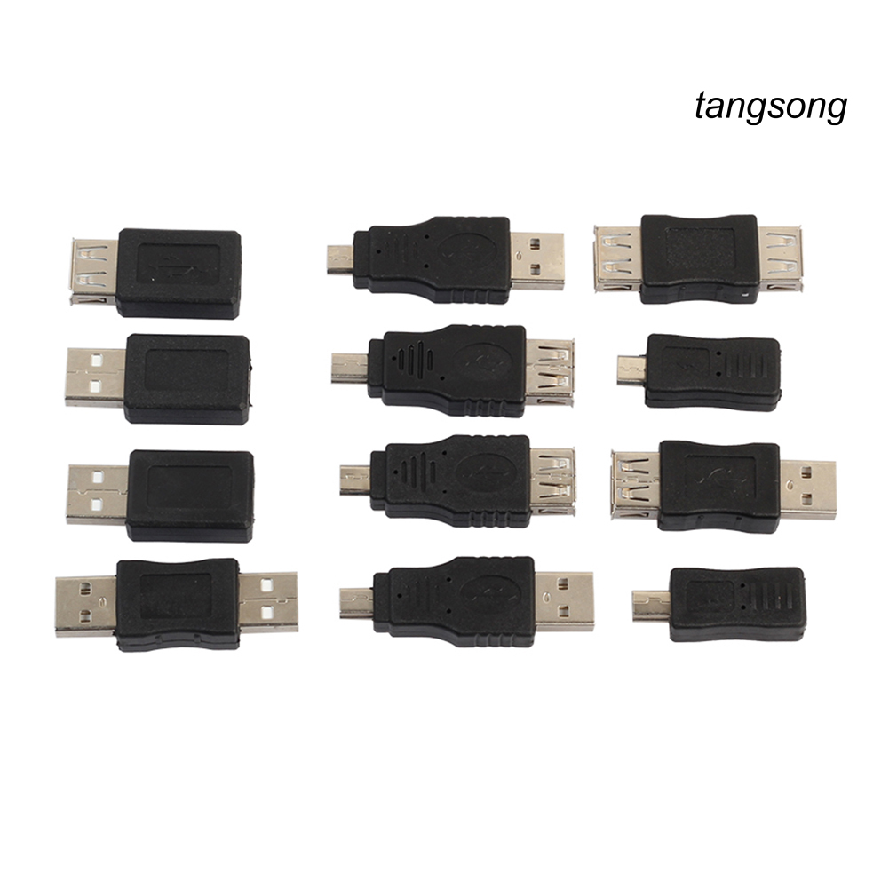 Bộ 12 Đầu Nối Chuyển Đổi Usb 2.0 Male Sang Female Micro