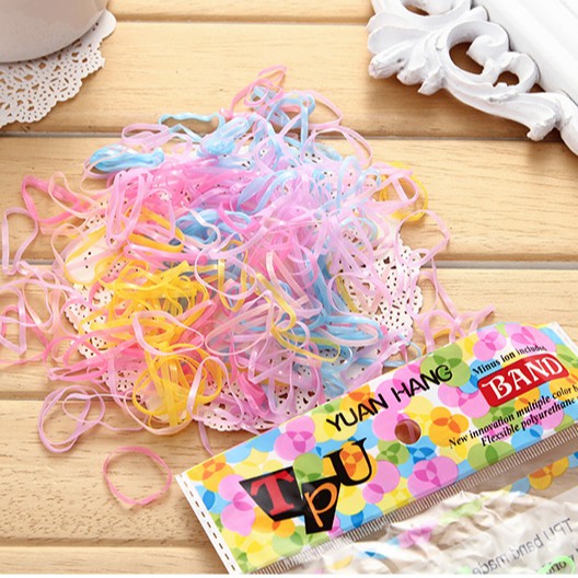 Dây cột tóc bằng cao su màu kẹo ngọt dễ thương cho bé