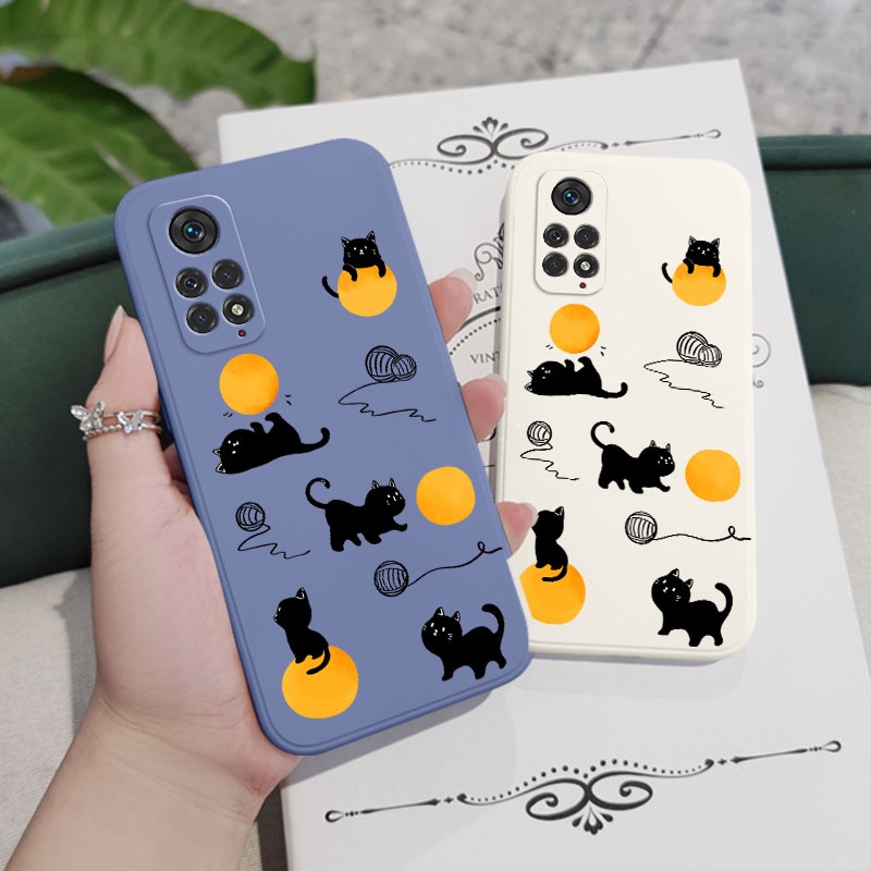 Ốp Điện Thoại Hình Mèo Chơi Có Dây Đeo Sáng Tạo Cho Xiaomi Redmi Note 11 11S 11T Pro Plus + 4G 5G