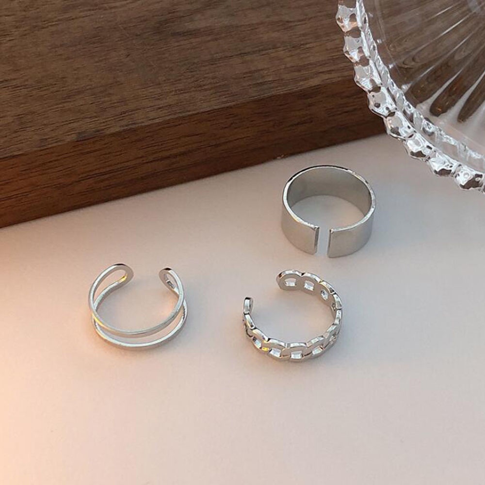 Set 3 Nhẫn Đeo Khớp Ngón Tay Phong Cách Punk Cá Tính Cho Nữ