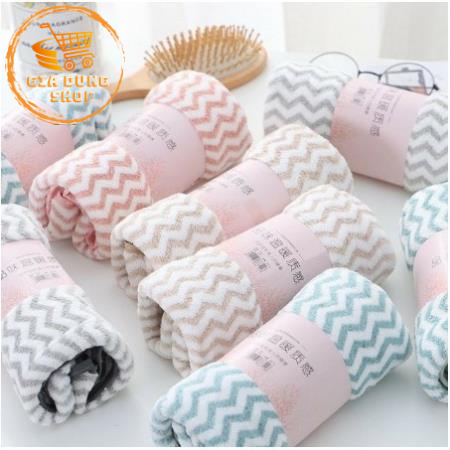 Khăn Mặt Lông Cừu Kích Thước 50x30cm Hàn Quốc (Có Dòng Kẻ)