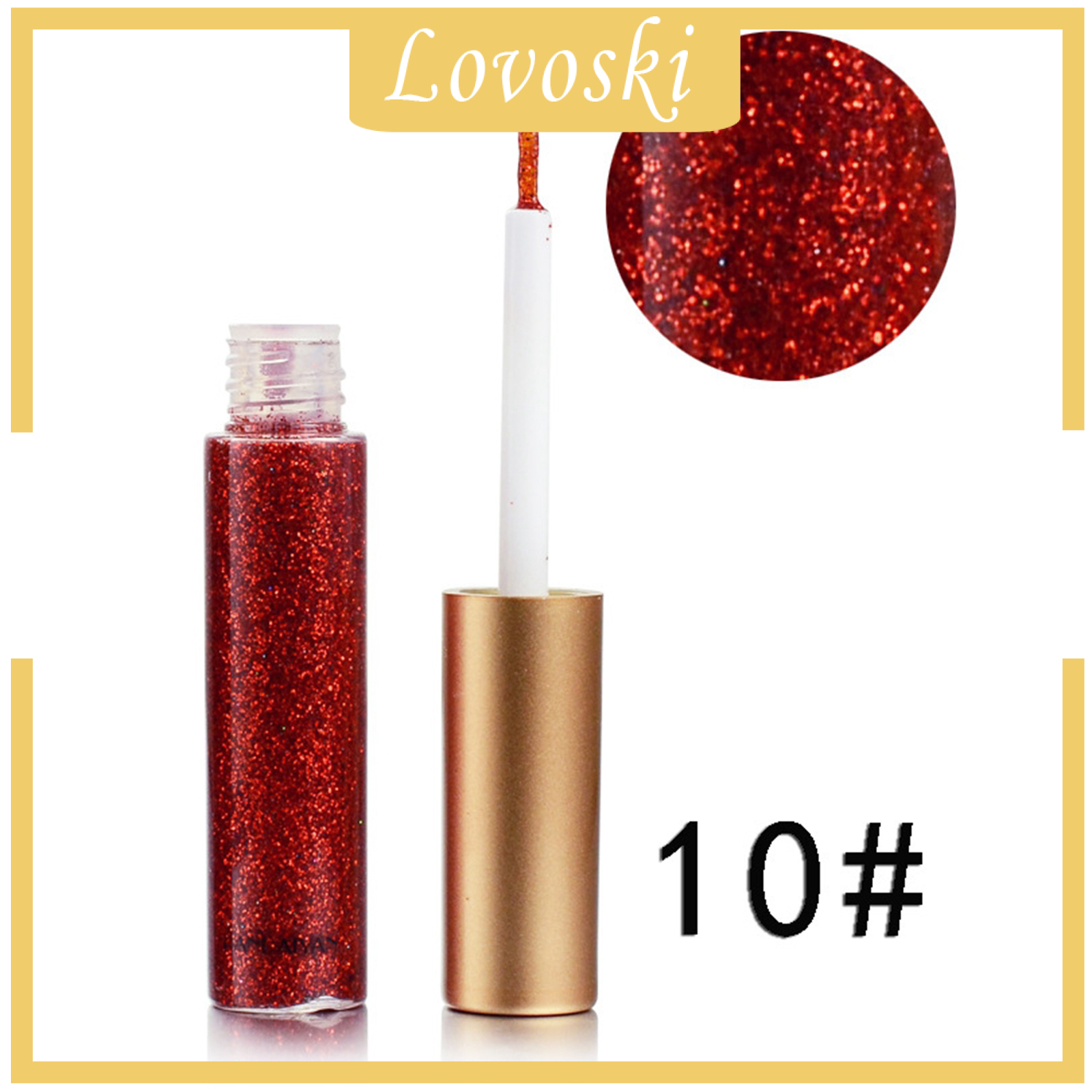 [LOVOSKI]10 Colors Liquid Glitter Eyeliner Metallic Eyeshadow Long Lasting