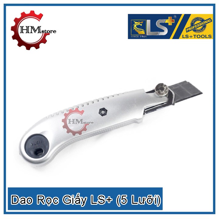 Dao rọc giấy LS+ Dao rọc giấy 5 lưỡi loại lớn inox