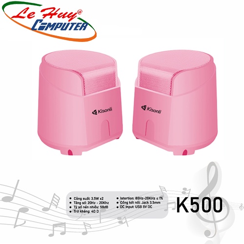 Loa vi tính Kisonli K500 Pink LED