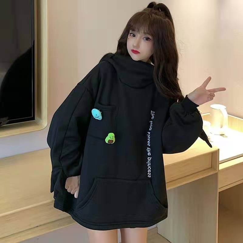 Áo Hoodie Dáng Rộng Có Túi Áo Thêu Hình Con Ếch Độc Đáo Size M-3XL | BigBuy360 - bigbuy360.vn