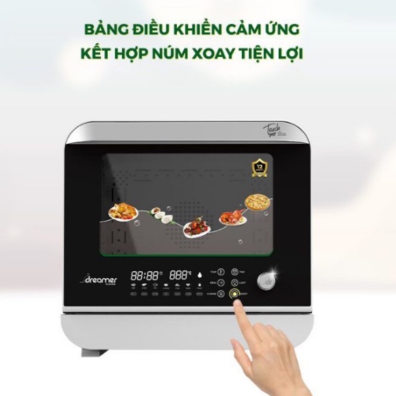 Nồi chiên, Lò chiên hơi nước DREAMER DKA-SAF118W, Dung tích 18 Lít, Hàng chính hãng, Bảo hành 12 tháng