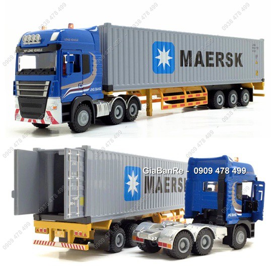 Mô Hình Kim Loại Xe Tải Container EverGreen Maersk Tỉ Lệ 1:50 - Dài 27cm - Jingbang  - 9976.1