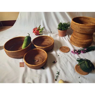Rổ mây xiên tròn