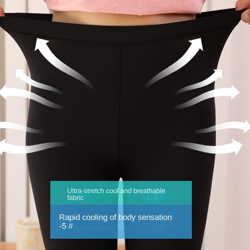 Quần Legging Lụa Bóng Lưng Cao Ôm Dáng Thời Trang Mùa Hè Cho Nữ
