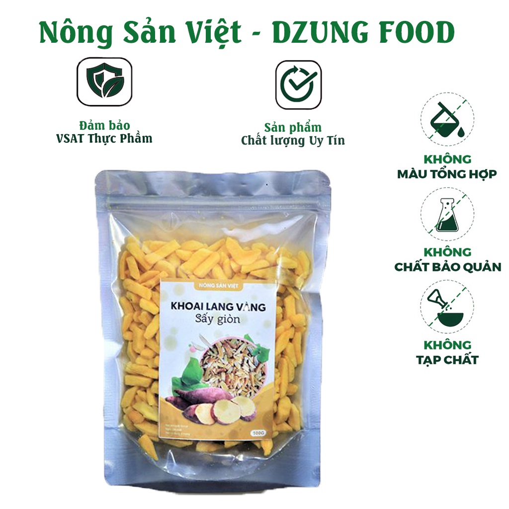 500gr Khoai Lang Vàng Sấy Giòn Loại 1 (vụn)