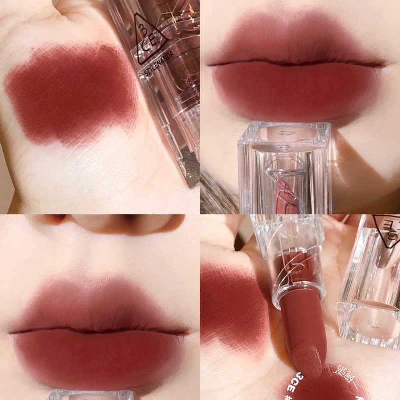 [FREE SHIP] Son Thỏi Lỳ 3CE Vỏ Trong Clear Layer Edition