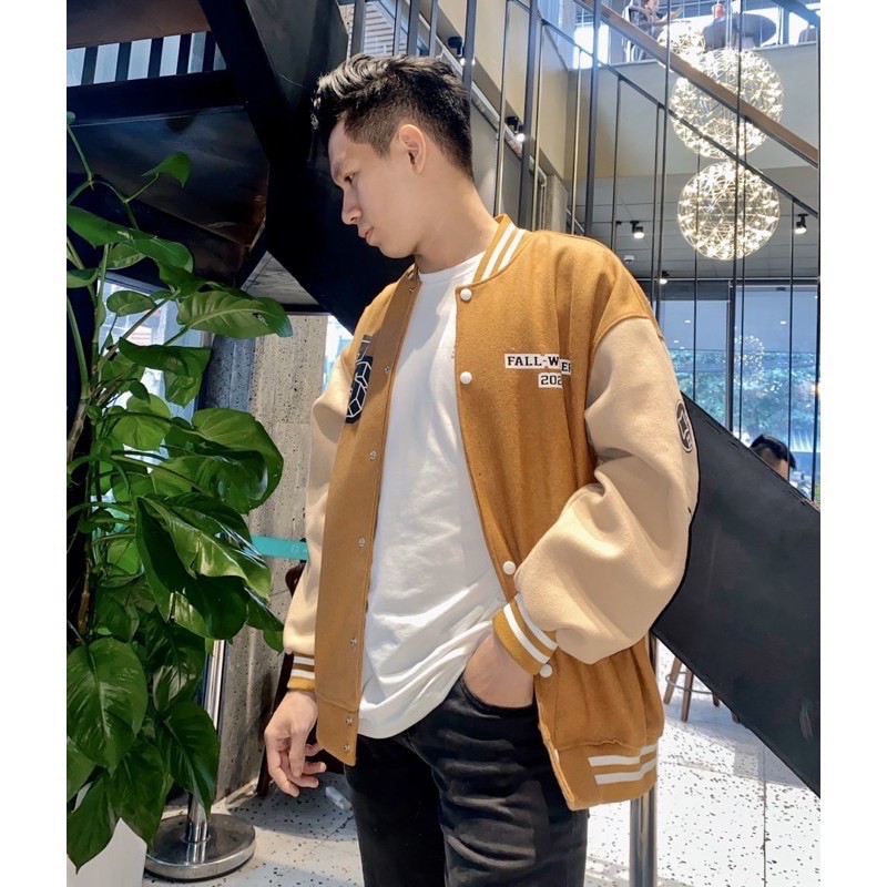 áo blazer Áo Khoác BOMBER nỉ tăm nhung ♥️ màu Nâu/ Xám ( Hình thật của Shop 100% chất xịn dày form rộng chuẩn xịn giá R