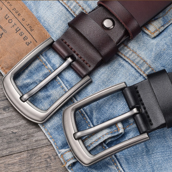 Thắt lưng nam da bò 2 lớp khoá hợp kim không gỉ phong cách cổ điển - TL2203