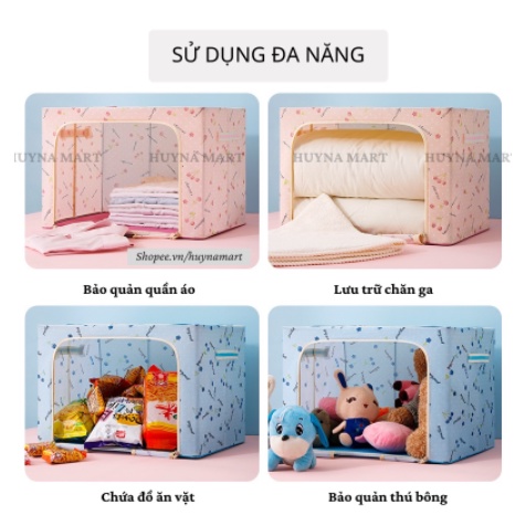 [BIG SIZE] Hộp Đựng Quần Áo Khung Thép - Gấp gọn tiện lợi, bảo quản quần áo bền đẹp
