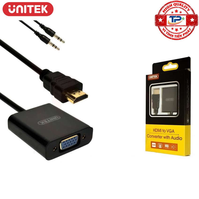 [Mã ELHACE giảm 4% đơn 300K] Đầu chuyển cổng HDMI sang VGA + Audio Unitek Y-6333 FULL HD HDMI to VGA