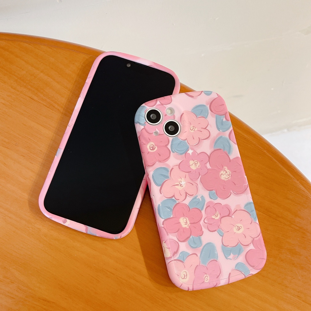 Ốp Điện Thoại Mềm Họa Tiết Hoa Sơn Dầu Kèm Giá Đỡ Cho iphone 12 pro max 11 pro max xs max xr x