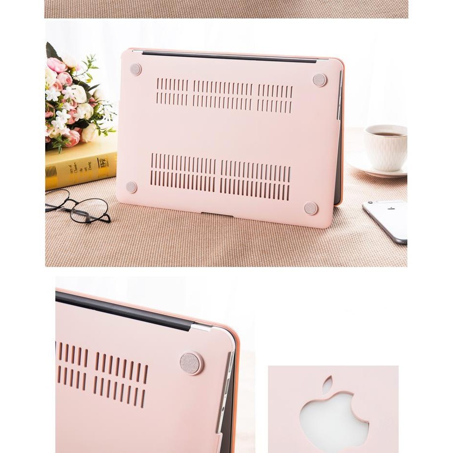 Ốp macbook, Case Macbook kèm phủ bàn phím cho Macbook đủ dòng màu hồng pastel