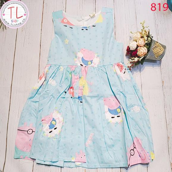 Thời trang trẻ em - Đầm xòe hoe Peppa dễ thương - Đầm bé gái - Váy bé gái