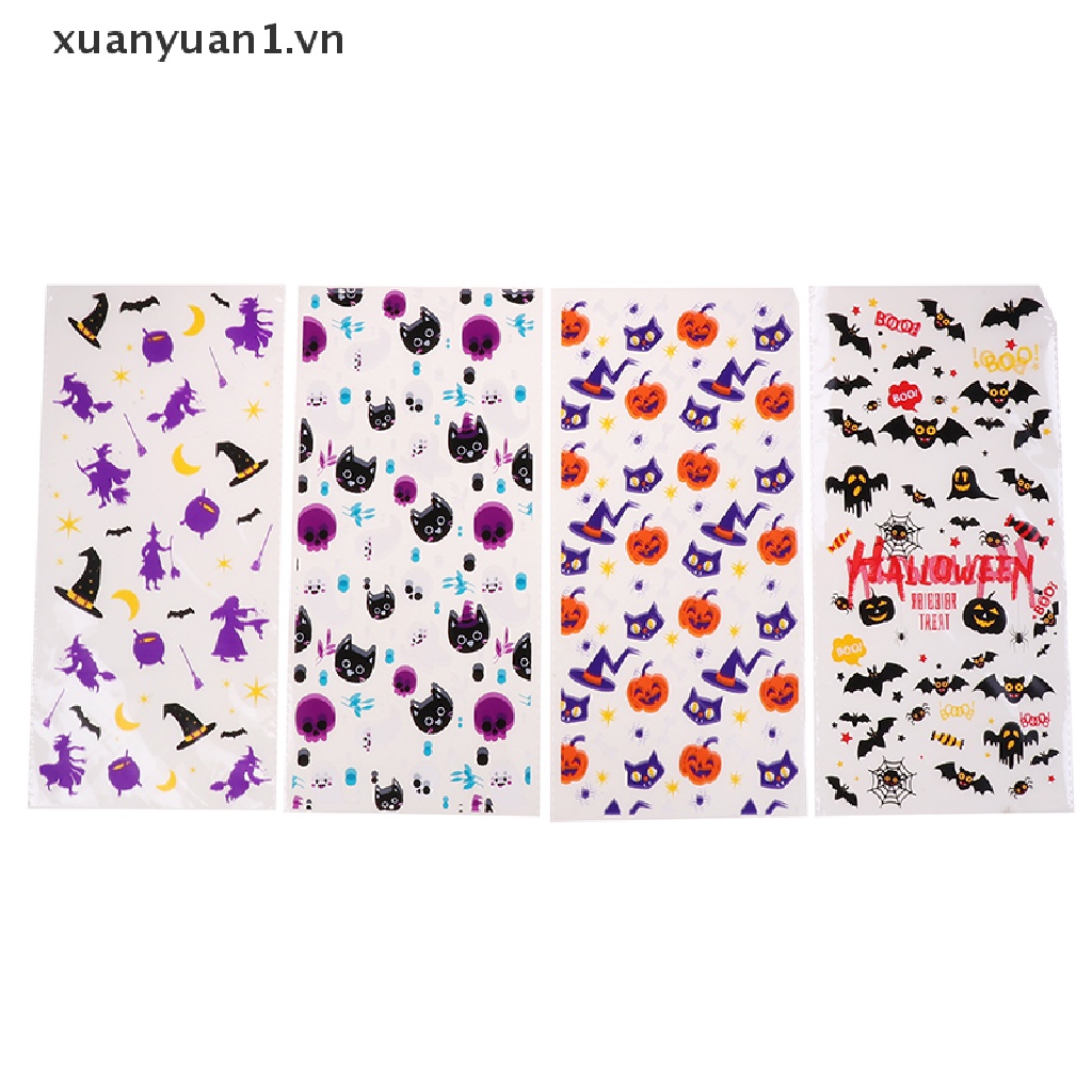 Set 50 Túi Nhựa Đựng Kẹo Phong Cách Halloween Cho Bé