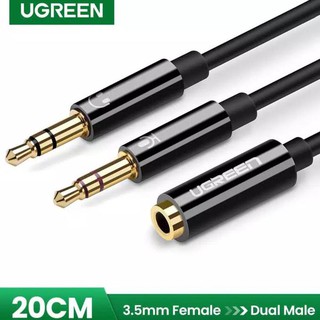 Ugreen Dây Cáp Âm Thanh Chữ Y Từ 2 Đầu Cắm Sang Giắc Cắm 3.5mm Đen