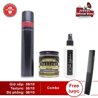 Sáp vuốt tóc Railcar Pomade + pre-styling + gôm