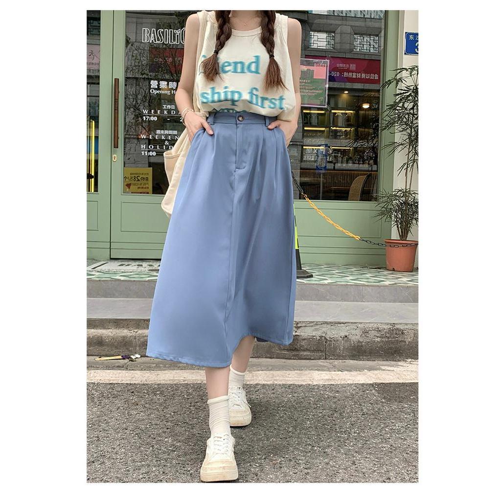 Chân Váy Chữ a Lưng Cao Xếp Ly Cỡ Lớn Thời Trang Mùa Hè 64191