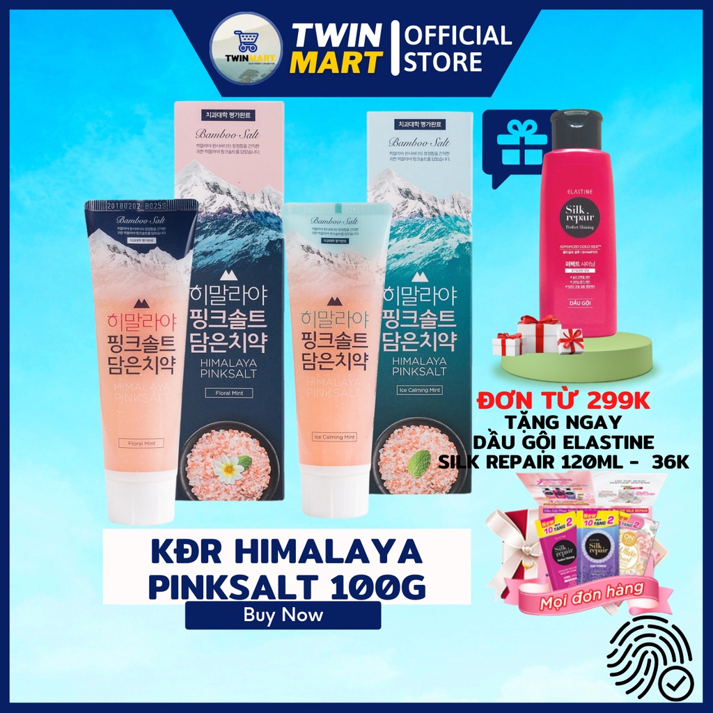 [TPHCM] Kem Đánh Răng Muối Hồng Himalaya Pinksalt Floral Mint - Ice Calming Mint - Brightening 100g Hàn Quốc Trắng Răng