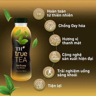 Thùng 24 chai trà Ô LONG TỰ NHIÊN TH TRUE TEA/ trà xanh vị chanh tự nhiên TH True Tea 350ml