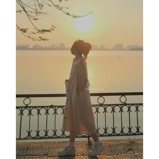 Váy hai dây cúc trước xẻ tà 2 bên Bazic one