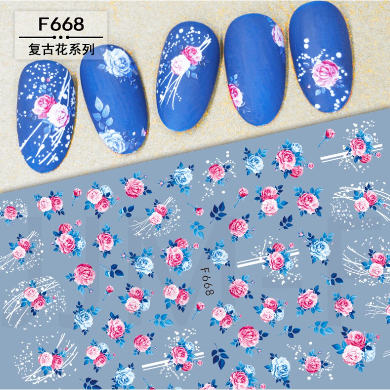 Sticker & Decal dán móng tay hình hoa ,lá, sticker nail