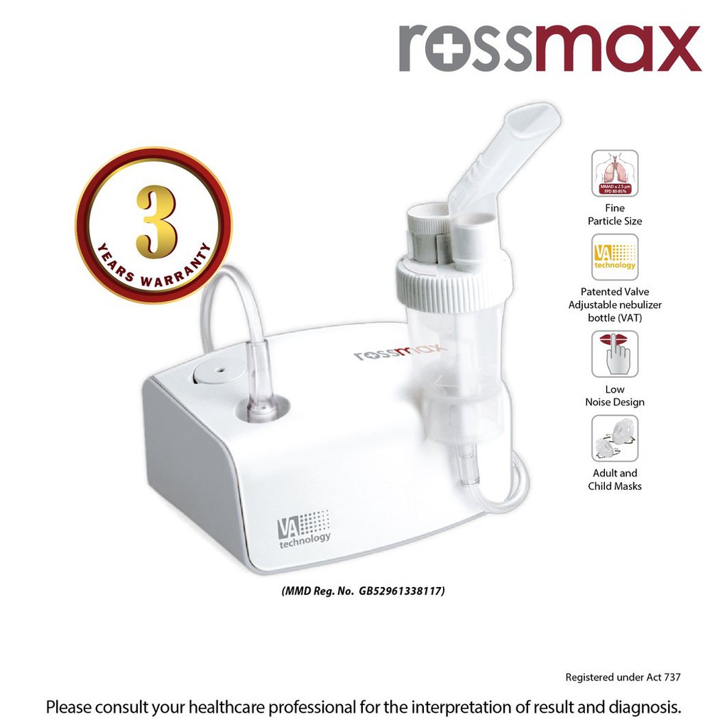 ✅ [CHÍNH HÃNG] Máy Xông Khí Dung Mũi Họng- Rossmax NB80, (Rosmax) -VT0768 | Y Tế Vạn Thành