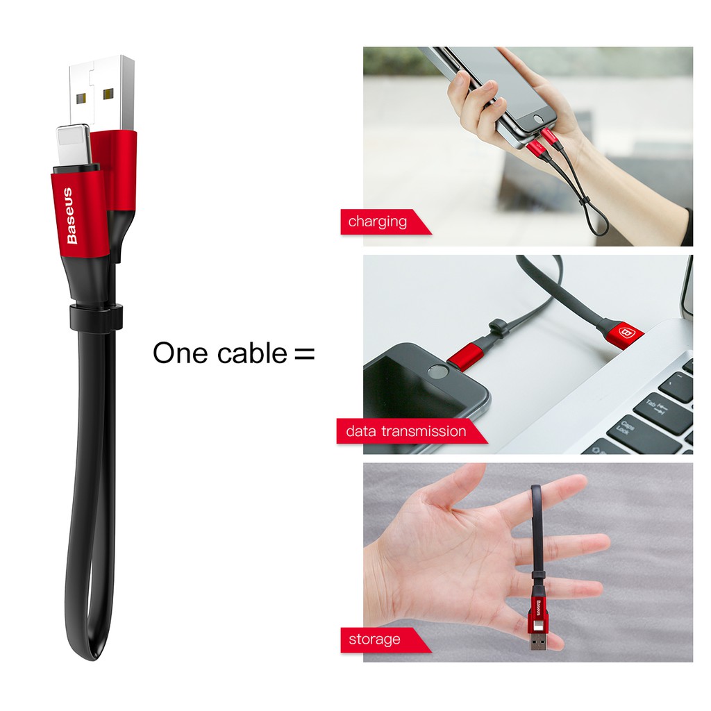 Cable Lightning 23cm Baseus Nimble - Cáp dây ngắn thuận tiện mang theo người và dùng cho Pin dự phòng