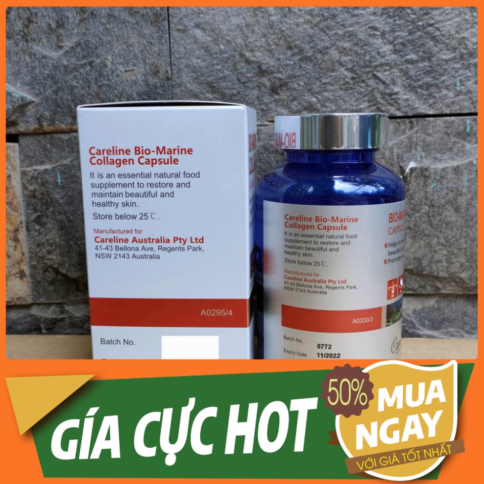 GIA CỰC HÓT Viên Uống Careline Bio Marine Collagen 2000max 100 viên tương trợ make up Da Của Úc GIA CỰC HÓT